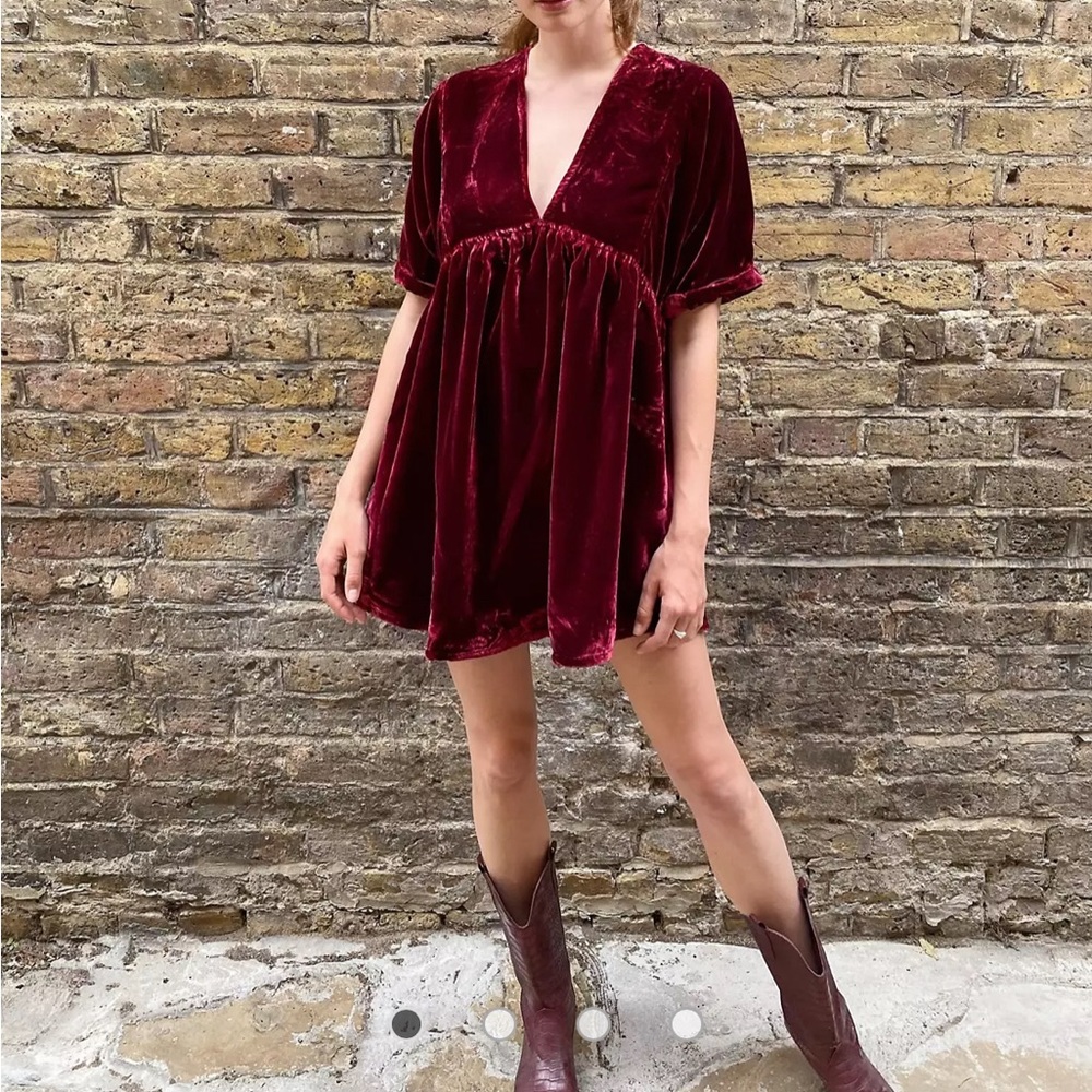 Free People ivy velvet dress wine/burgundy  xl